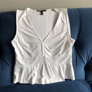 White peplum style tank